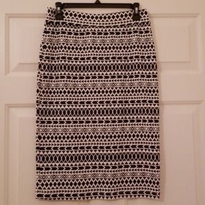 Renee C Black and White Pencil Skirt - Size L